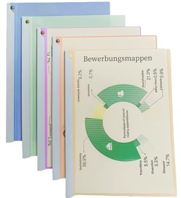 Schnellhefter ohne lochen (5 mappen a4 schnellhefter) Der Bewerbungsmappe Hochwertig 90 Grad drehbar, Nieten-Design hilft mir zu öffnen und zu schließen leicht, fur klemmschienen a4 (8)