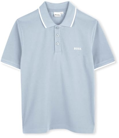 BOSS Kids Small Logo Polo Shirt Short Sleeve Pale Blue 12 Years