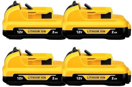 12V 3Ah/2Ah Lithium Battery Compatible with DeWalt DCB120/DCB123/DCB125, Cordless Tools (DCD710, DCF610, DCT410), Rechargeable Li-ion Power Tool Battery(DW 12V 2.0Ah X4)