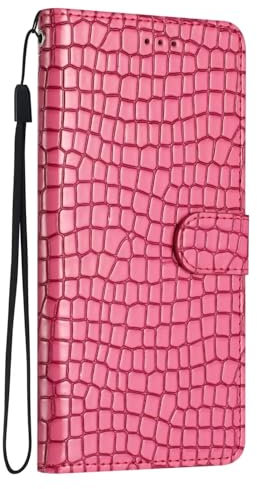 Cover per Samsung Galaxy S23 Custodia in pelle lampeggiante PU portafoglio con fessura per carta, chiusura [porta carte di credito, biglietto magnetico] Flip per Samsung Galaxy S23, colore: Rosa Rosso