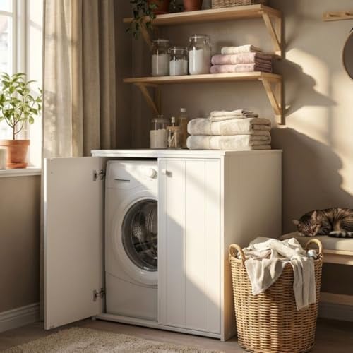 Mobile coprilavatrice XXL impermeabile con ante magnetiche 77x71x94H cm