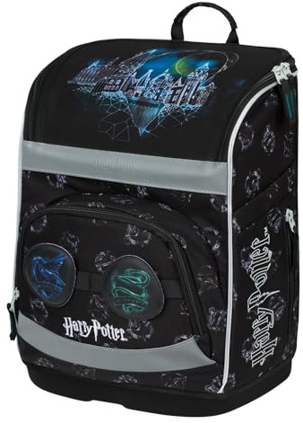 Baagl Schulranzen Jungen für 1. Klasse - Ergonomische Schultasche für Kinder Zippy Plus - Schulrucksack mit Brustgurt & Hüftgurt - Grundschule Ranzen Tornister, 21 l (Harry Potter Hogwarts Lumos)
