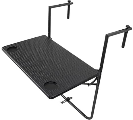 Stoolzfaid Klapptisch BalkongeläNder,BalkonhäNgetisch Klappbar Plastik,BalkonhäNgetisch HöHenverstellbar,BalkonhäNgetisch Klappbar Wetterfest,HäNgetisch Balkon Terrasse,Platz Sparen,FüR GeläNder