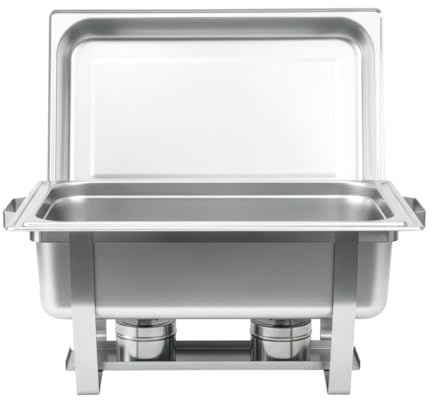 13.5L Chafing Dish Hot Serving Buffet Dishes With Lids Buffet Server Food Warmers For Buffets Banquets Wedding Dinners Party Stainless Steel Chafer Buffet Trays (13.5L - Single Compartment)