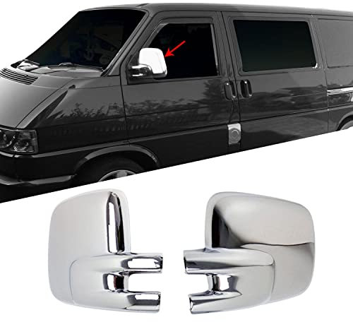 OMAC Spiegelkappen Spiegelabdeckung kompatibel mit VW Transporter T4 1990-2003 Chrom ABS Silber