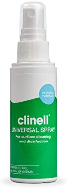 Clinell CDS60-1 Universal Cleaning and Disinfectant Spray for Surfaces - 60 ml Bottles - Antimicrobia, Kills 99.99% of Germs, Effective from 30 Seconds