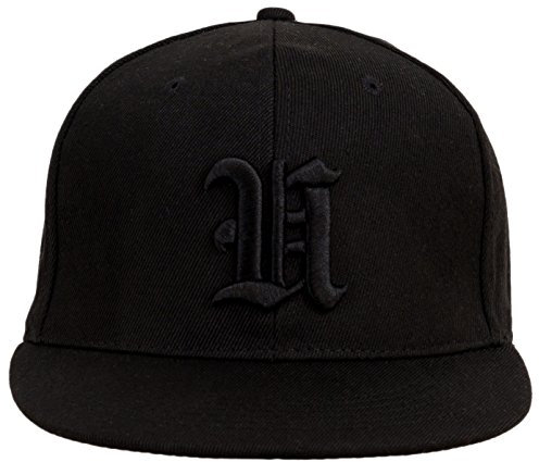 4sold Snapback Hat mit erhöhter 3D schwarz Stickerei Buchstabe Baseball Cap Hip-Hop Cap Hat mit Kopfbedeckungen Gr. One size, U