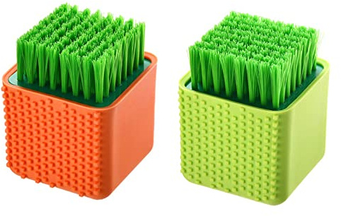 Selaurel 2 Pack Silicone Laundry Brush Scrub Multi-use Household Cloth Washing Brush Dual-use Scrubbing Brush for Clothes Underwear Shoes, Plastic Soft Cleaning Tool