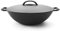 Iwachu Gusseisen Wok-Pfanne, rund mit Deckel. 2 Größen. Schmor-Topf für Induktion, Induktions-Herd, Ceran, Gas, Backofen, BBQ, Grill