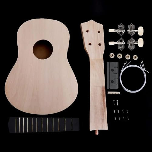 OriGlam DIY Ukulele Kit - Machen Sie Ihre Eigene Sopran Hawaii Gitarre - Handarbeit Set Mit Installationswerkzeugen für Kinder