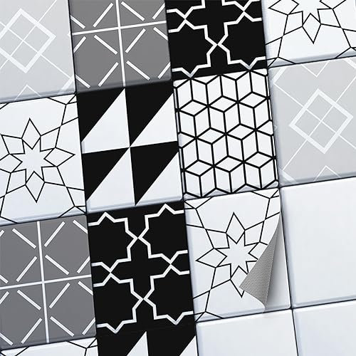 CREATISTO Fliesenaufkleber Fliesenfolie Mosaikfliesen - Selbstklebende Fliesen Folie I Klebefliesen Deko Folien für Fliesen in Küche u. Bad/Badezimmer (15x20 cm I 48 -Teilig)