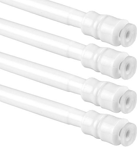 Bestlivings 4er Pack Klemmstange (Weiß) Schraubtechnik ausziehbar 80-120 cm, Gardinenstange zum Klemmen, für leichte Gardinen, kein Bohren - Kleben
