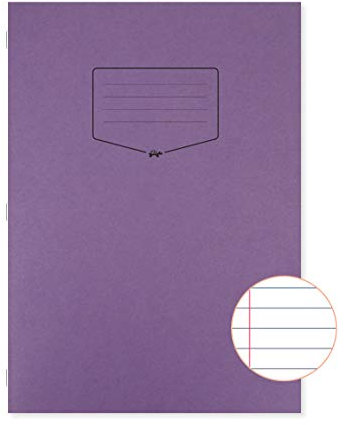 Silvine Tough Shell EX140 Schulheft, A4, 80 Seiten, 8 mm fein und Rand, laminiert, Violett, 50 Stück