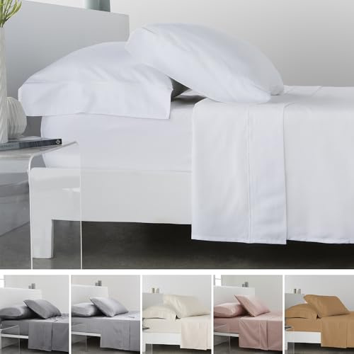 Set copripiumino in satin COTTON ARTean, 100% cotone egiziano, 300 fili, bianco, 180 x 190/200, 100% cotone egiziano, bianco