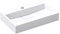 doporro Lavabo sobre encimera blanco mate de mármol fundido con válvula de desagüe 60x38x11cm Colossum19 lavabo rectangular suspendido con 1 orificio para grifo con nano revestimiento