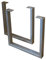 SAM Tischgestell, 2er Set, Roheisen lackiert, Silber, Kufengestell für Holztische, 70 x 74 cm