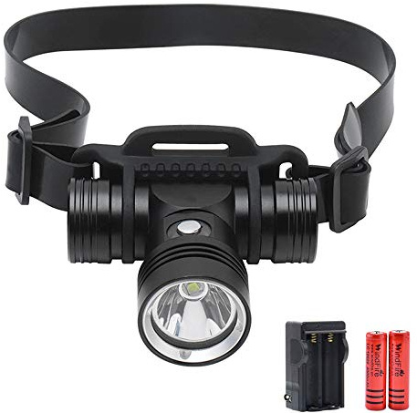 LUXJUMPER Super Bright 10000 Lumens Diving Headlamp Rechargeable Swimming Headlight IPX8 Waterproof Dive Lights Scuba Diving Head Light Diver Submarine Head Safety Lamp Adjustable Strap