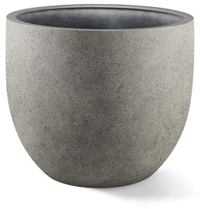 Luca Lifestyle Pflanzkübel ''Grigio New Egg Pot'' Grau Rund Fiberglas *5 Jahre Garantie* - 45x45x38 cm - Premium Qualität - F1237