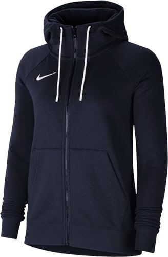 Nike Damen Nk FLC Park20 Fz Hoodie Sweatshirt, Obsidian/White/White, XS EU