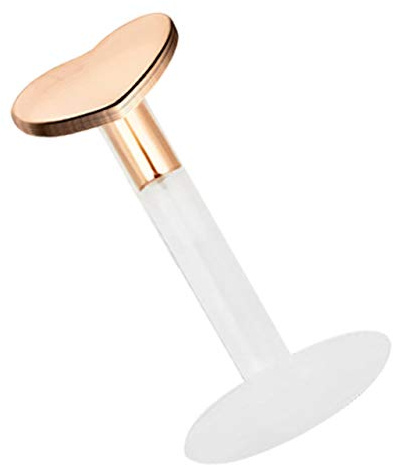 Teflon Labret Stecksystem 1,2 x 12 mm, 14kt. Rosegold mit 2,5 mm Herz