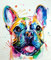 HUIPYOU Malen nach Zahlen für Erwachsene und Kinder, DIY Leinwand Ölgemälde-Set für Erwachsene Kinder Anfänger, Malen nach Zahlen-Kits, 40,6 x 50,8 cm, bunte französische Bulldogge (ohne Rahmen)