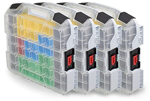 L-BOXX Sortimo W-BOXX 102 grau inkl. Insetboxes 4er Set | Sortimentskasten L-Case | Schraubenbox Aufbewahrung mit Deckel | Kleinteilemagazin Alternative