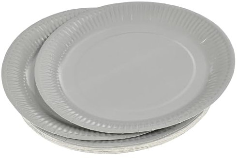 Lot de 20 Assiettes en Carton Vitamine 23cm Gris