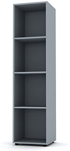 URBNLIVING 2, 4, 8 Cube Bookcase Shelving Display Shelf Storage Unit Wooden Organiser (4 Cube, Gray)