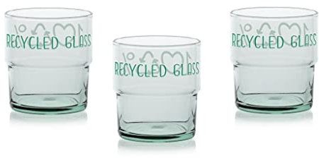 Cerve Set mit 3 Weingläsern aus grünem Glas Recicled Glass 300 cc