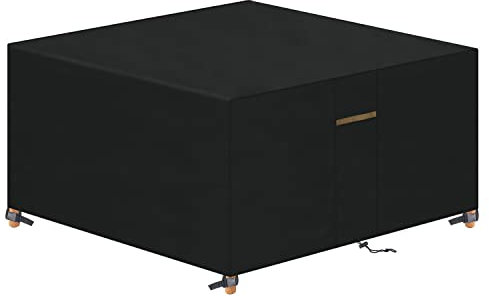 VANSHEIM Garden Furniture Cover Patio Sofa Table Chair Cover Water Resistance Weatherproof Windproof Covers 420D Oxford Polyester with Air Vents and Click Straps 250x250x90cm