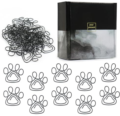 Ctpeng Niedliche Mini-Papierklammern Set - Katzenkralle-Form in Schwarz für Zuhause & Schule - Haustierstil,Lesezeichen,50 Stück