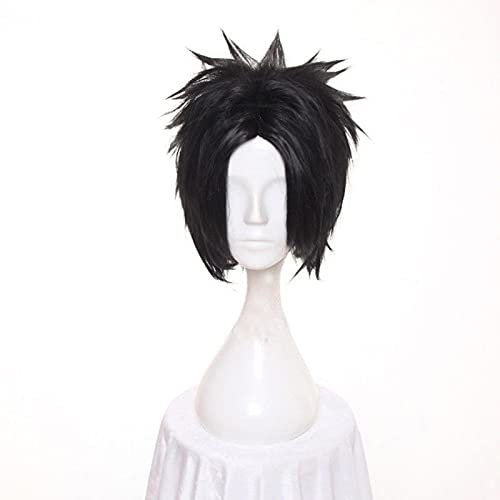 Anime Coser pruik Anime Uchiha Sasuke Cosplay Black Short Perücke Hitzebeständige Faserhaare+ Perücke Cap + Stirnband Party Requisiten Männer Rollenspiel