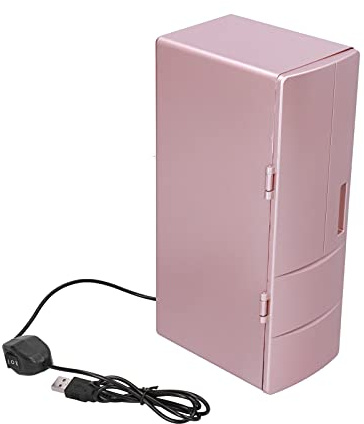 Small Cold Warm Fridge, Mini USB Portable Car Refrigerator for Bedroom Car Office Dorm Room, Dual Use Electric Cooler & Warmer for Food Drinks Skincare Beverage Cosmetics Medicines