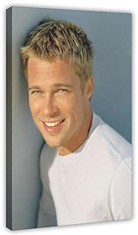 Schauspieler Brad Pitt 2 Leinwand Poster Schlafzimmer Dekor Sport Landschaft Büro Zimmer Dekor Geschenkrahmen : 50 x 75 cm