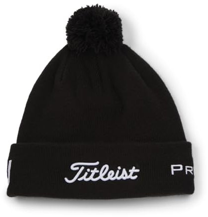 Titleist Unisex Tour Pom Baskenmütze, Schwarz/Weiß, One Size