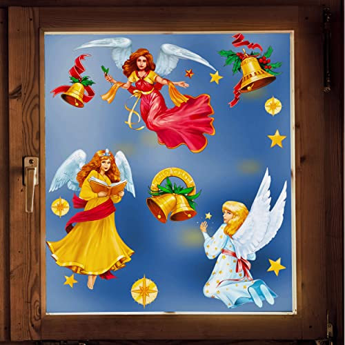 alles-meine.de GmbH Fensterbilder - Weihnachten Motive wählbar 13 TLG. Set - Engel - Weihnachtsmotive/Weihnachtsengel - statisch haftend - selbstklebend + wiederverwendbar ..