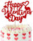 1 Stück Love Heart Happy Valentine's Day Cake Topper Glitter Sweet Love Valentine's Day Cake Picks Dekorationen für Valentinstag Liebe Thema Baby Shower Kids Birthday Party Kuchen Dekorationen Rot
