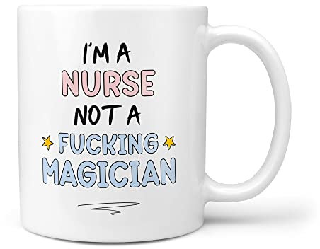 TeHe Gifts I'm A Nurse Not A Magician Funny Gift 10oz Ceramic Coffee Tea Cup Mug