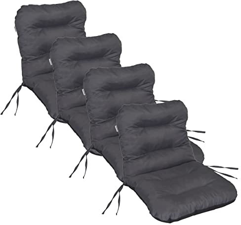 shivler Gartenstuhl Auflage Sitzkissen Stuhlkissen Stuhl Sitzauflage Kissenbezüg (4 Stck., Graphit)