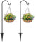 BESPORTBLE 2 Stück Schäferhaken Garten Hirtenhaken Metall Vintage-Look 74cm/29 Zoll Für Blumentöpfe, Solarleuchten, Vogelhäuschen, Laternen