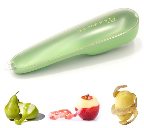 Pelapatate con contenitore, pelapatate frutta e verdura con contenitore, pelapatate con contenitore, pelapatate con contenitore per cucina, per carote, mele, patate (verde)