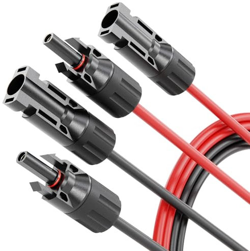 2x 1 Meter Solarkabel 4mm2 H1Z2Z2-K schwarz & rot - PV Kabel 4mm2 UV-beständig - Solarleitung 4mm2, PV Leitung, Photovoltaik Montage Zubehör, Solar Kabel 4qmm von ABSINA