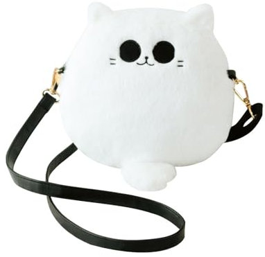 Uomieefy Jujutsu K Umhängetasche, Plüschtasche, Stofftiere, Katze, Umhängetasche, Sammlerstück, Geschenk für Anime-Fans, 20 cm, Weiss/opulenter Garten