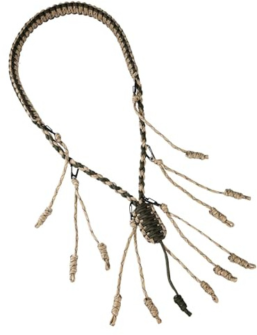 NQEUEPN Entenruf Schlüsselband, Ruf-Lanyard für die Jagd mit 12 Abnehmbaren Ringen Geflochten Paracord Gänseruf-Lanyard für Outdoor Jagd Raubtier Zubehör Jägergeschenk