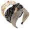 scicent Haarreifen Damen 3 Stück Boho-Fliege Geknotete Stoff-Stirnbänder Elastisches Stoff-Stirnband Vintage-Blumen-Haarband Turban-Haarbänder für Frauen und Mädchen - 15810