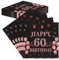 TOPWAYS 60 Geburtstagsdeko Servietten, 60Stück Schwarz Roségold Papier Party Servietten Tischdeko für Sie 60. Geburtstag Mädchen Frau Frauen Happy Birthday Servietten Tischdekoration (Geburtstag 60)