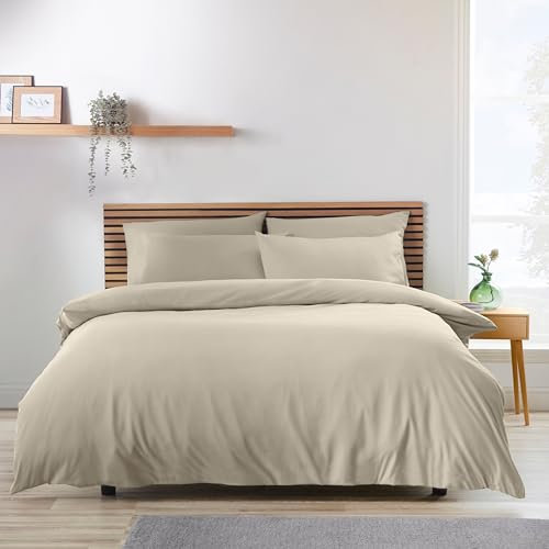 Catherine Lansfield So Soft Easy Iron King Duvet Cover Set Natural