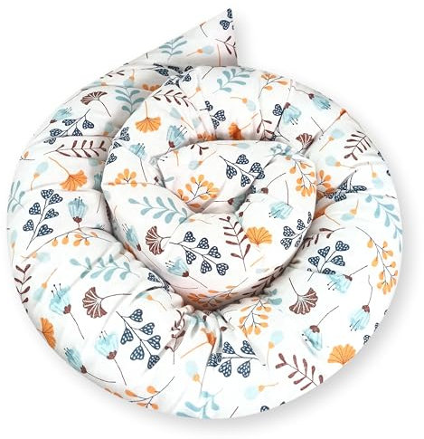 Bebeloo Bettschlange Bettkissen Seitenschläferkissen Nackenrolle Schlafkissen Kuschelschlange Stillkissen Zierkissen Zugluftstopper Body Pillow Baumwolle (250 cm, Feldblumen)