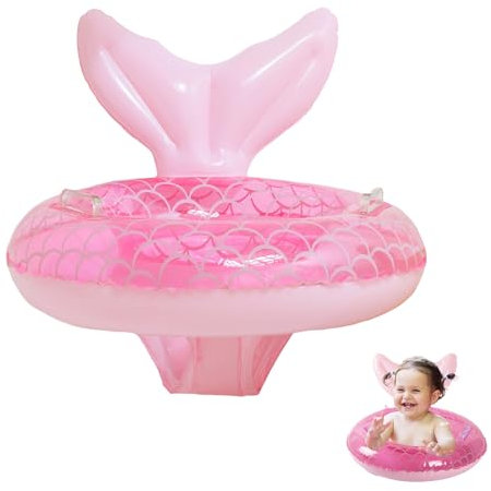 Baby Swimming Float, Baby Inflatable Pool Float with Seat for 6-36 Months, Baby Girl Inflatable Baby Swimming Ring Pool Float for Infant Toddler Kids 1-3 Years (Mermaid)
