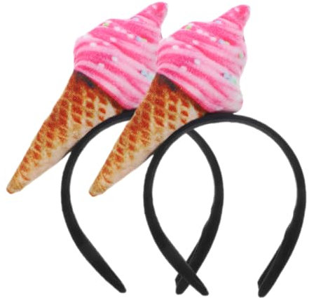 Beaupretty 2 Stück Eiscreme Stirnband Lustiges Essen Stirnband Eiscreme Kopfschmuck Eistüten Haarreifen Essen Auf Haarreifen